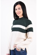 Women Sweater Vila Milla Birch/Sarkest Spruce